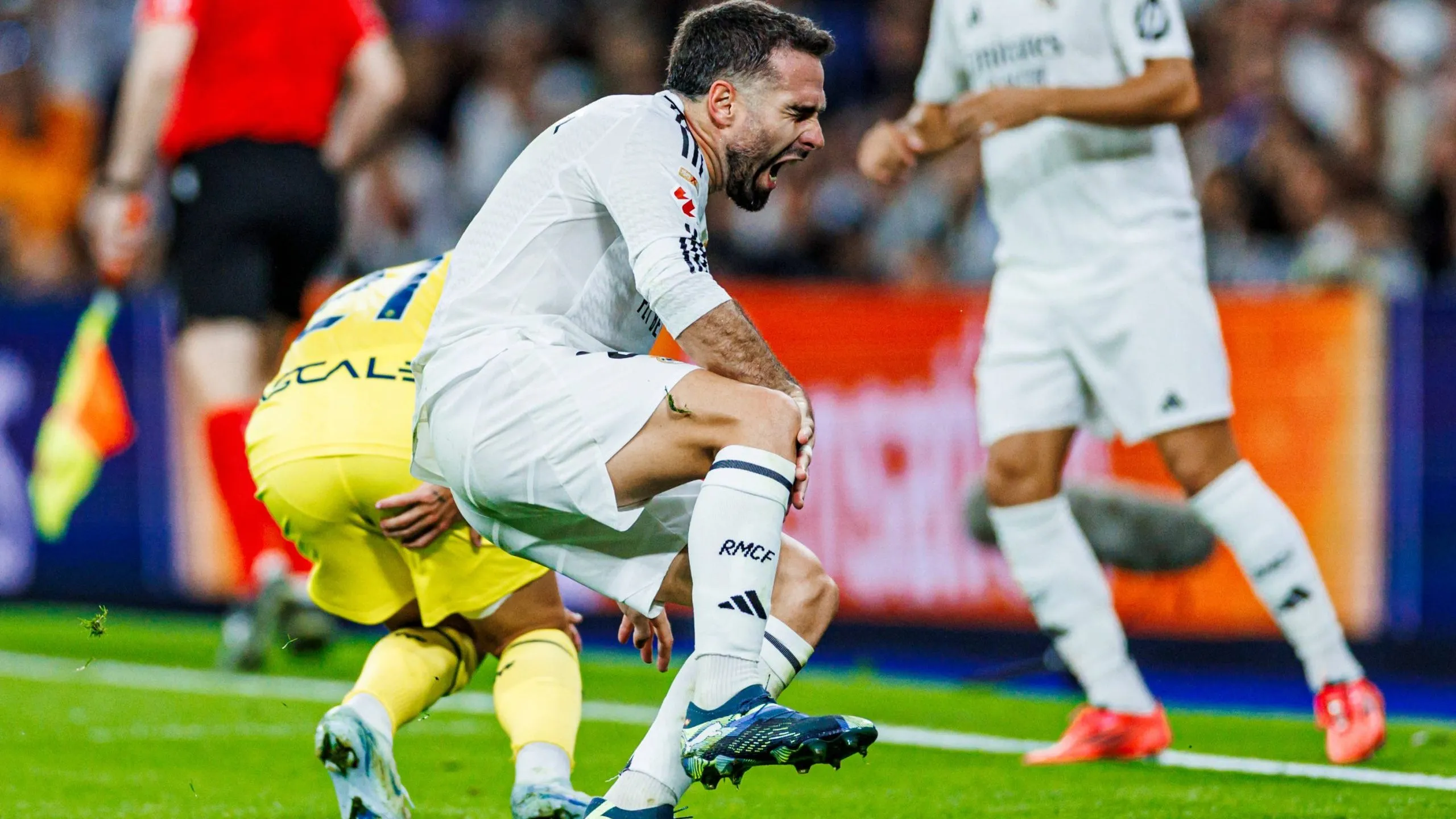 Momento da lesão de Carvajal no Real Madrid. Foto: IMAGO / Revierfoto.