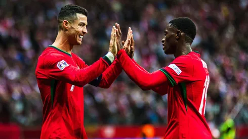 Cristiano Ronaldo e Nuno Mendes na Seleção de Portugal.