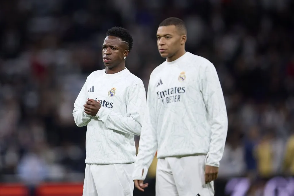Vinicius Jr e Kylian Mbappe pelo Real Madrid na La Liga. Foto: IMAGO / ZUMA PRESS Wire.