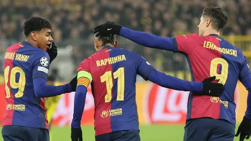 O desempenho é creditado ao trio ofensivo formado por Lamine Yamal, Raphinha e Robert Lewandowski, além de uma filosofia de jogo baseada na posse de bola e transições rápidas. (Foto: IMAGO / Eibner)