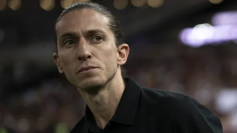 Filipe Luís técnico do Flamengo durante partida contra o Atlético-MG