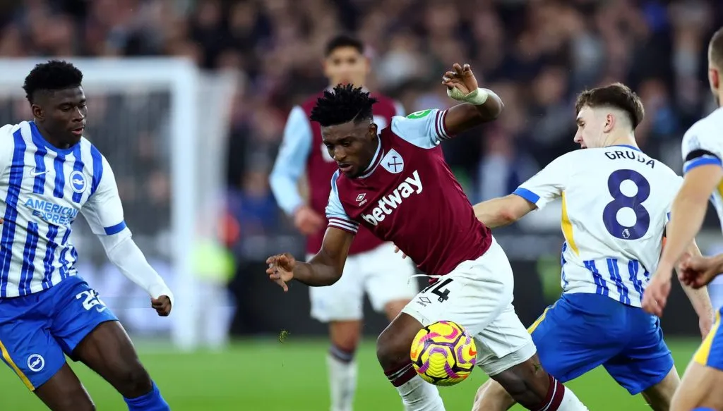 Kudus em campo pelo West Ham contra o Brighton (Bryn Lennon/Getty Images)