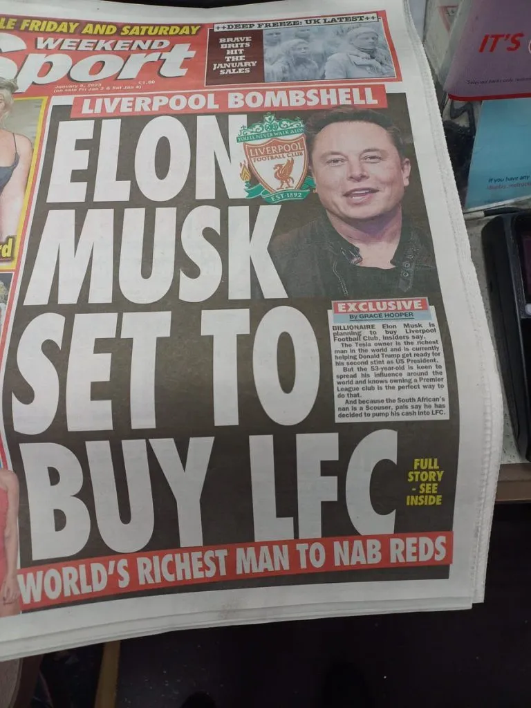 Elon Musk e os rumores sobre interesse no Liverpool