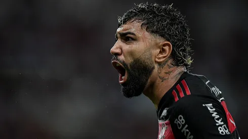 Gabigol jogador do Flamengo durante partida contra o Athletico-PR no estádio Maracanã