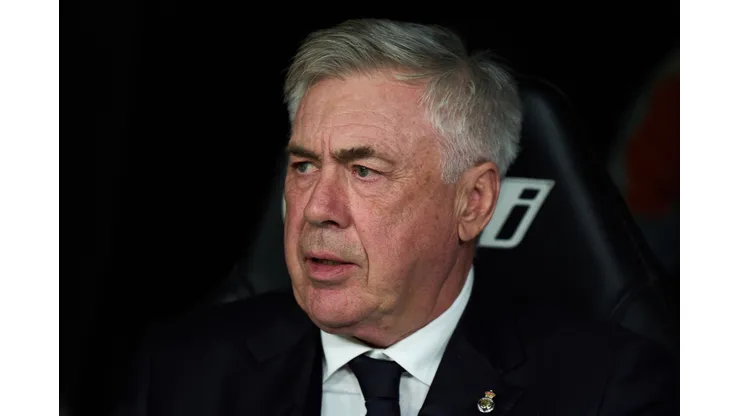 Carlo Ancelotti, técnico do Real Madrid entra em defesa de Vini Jr.(Photo by Angel Martinez/Getty Images)