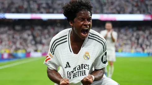 Endrick comemora gols com a camisa do Real Madrid. Foto: Angel Martinez