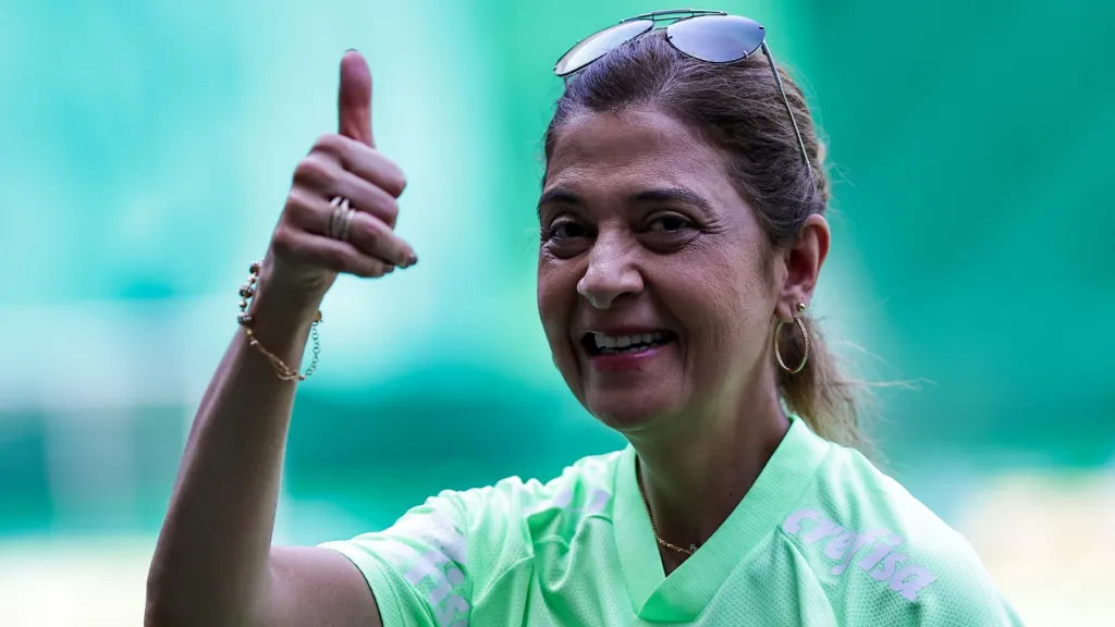 Leila Pereira presidente do Palmeiras antes da partida entre Palmeiras e Fluminense (foto: Fabio Giannelli/AGIF)