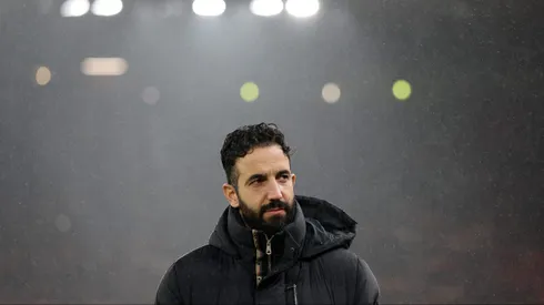 Ruben Amorim em jogo do Manchester United contra o Liverpool. United lidera corrida por Jonathan David. Foto: Carl Recine