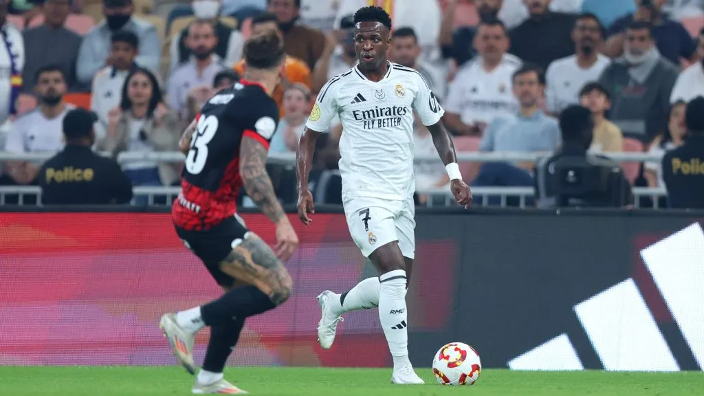 Vini Jr em jogo do Real Madrid. Foto: Yasser Bakhsh/Getty Images