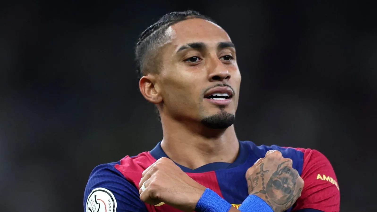 Raphinha em ação pelo Barcelona.