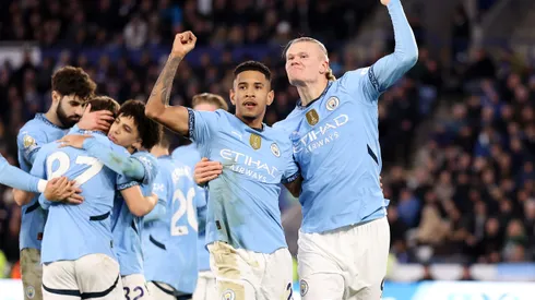 Savinho e Haaland juntos, jogadores são destaque do Manchester City. Foto: Carl Recine/Getty Images