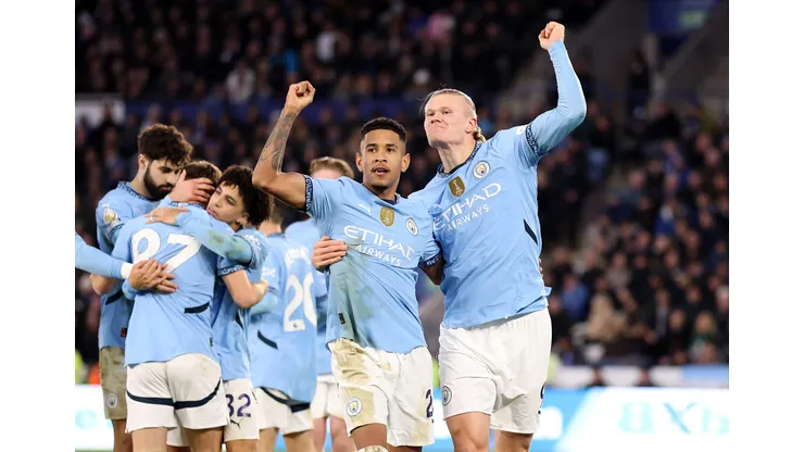 Savinho e Haaland juntos, jogadores são destaque do Manchester City. Foto: Carl Recine/Getty Images