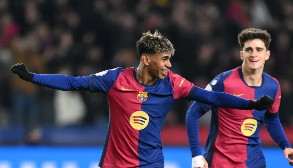 Yamal celebrando um gol pelo Barcelona (David Ramos/Getty Images)