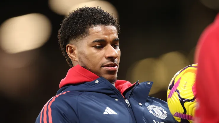 Marcus Rashford antes de partida pelo Manchester United