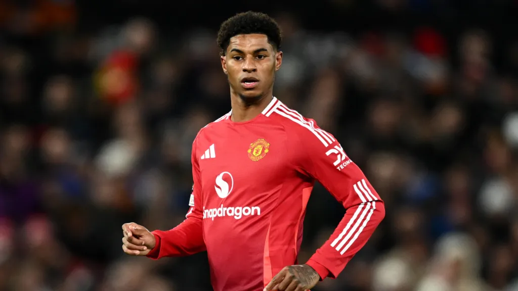 Marcus Rashford em jogo pelo Manchester United (Photo by Gareth Copley/Getty Images)