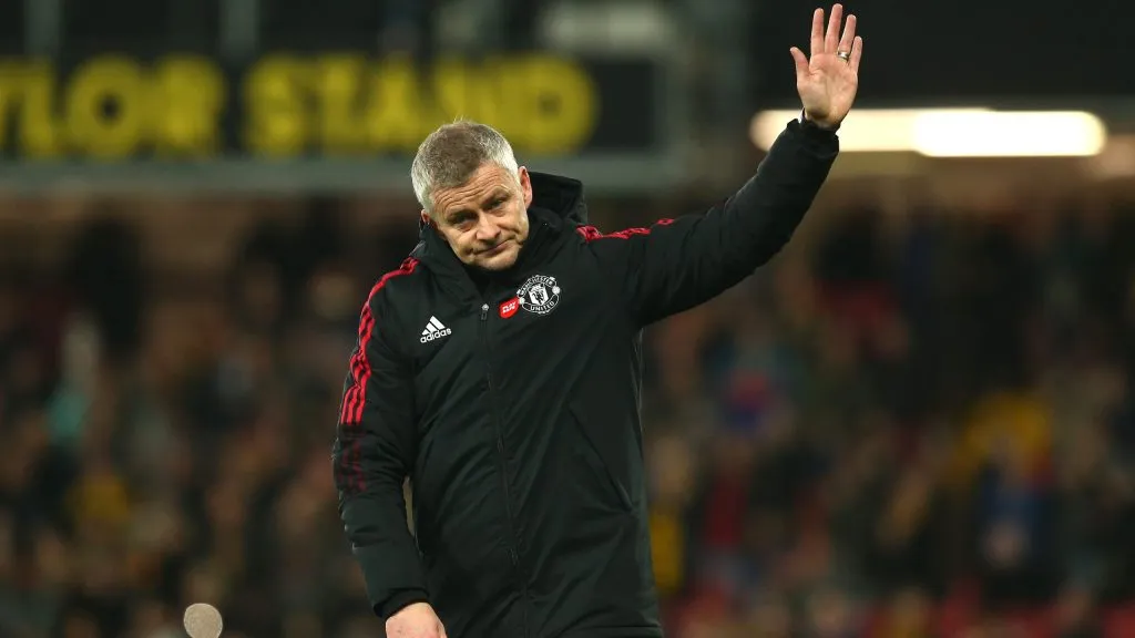 Solskjaer em jogo do Manchester United. Foto: Charlie Crowhurst/Getty Images