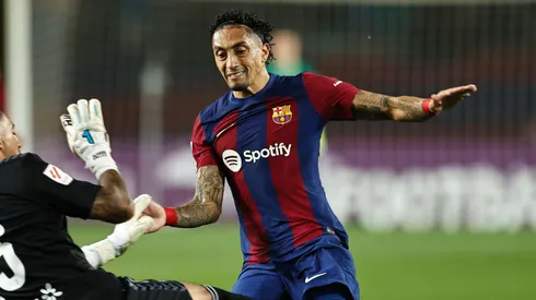 Raphinha pelo Barcelona em partida da La Liga diante do Las Palmas. Foto: Aflo Co. Ltd. / Alamy Stock Photo
