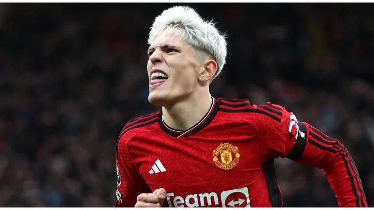 Garnacho, jogador do Manchester United. Chelsea iniciou negociações para roubá-lo do Napoli, segundo portal (Photo by Clive Brunskill/Getty Images)