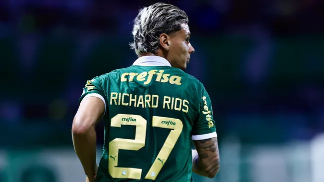 Richard Rios jogador do Palmeiras durante partida contra o Grêmio (foto: Marcello Zambrana/AGIF)