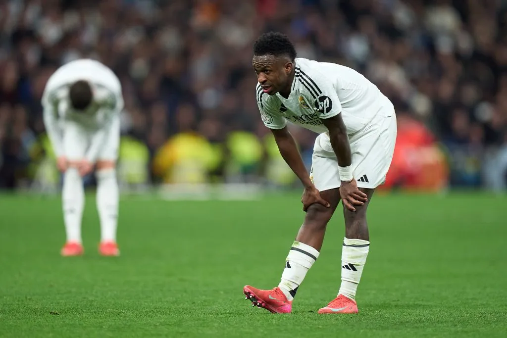 Vinicius Júnior em ação pelo Real Madrid.  (Photo by Angel Martinez/Getty Images)
