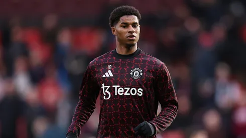 Marcus Rashford antes de partida do Manchester United