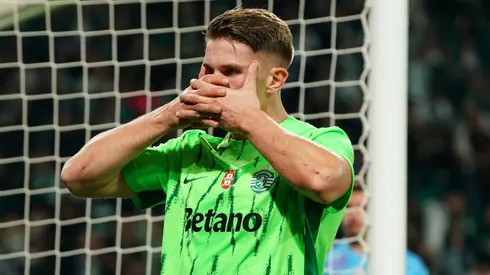 Gyökeres comemorando gol pelo Sporting. Foto: Gualter Fatia