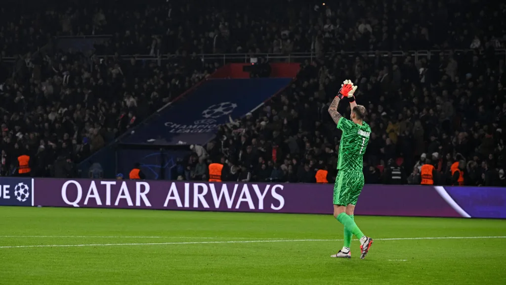 Donnarumma em partida do PSG contra o Atlético de Madrid (Photo by Getty Images/Getty Images)