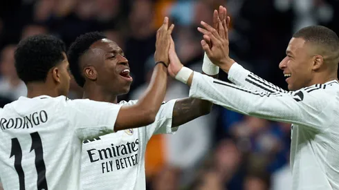 Vini Jr e Rodrygo juntos no Real Madrid. Foto: Angel Martinez/Getty Images