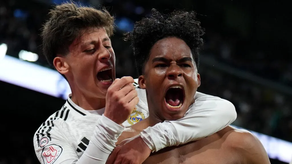 Endrick comemora gol pelo Real Madrid