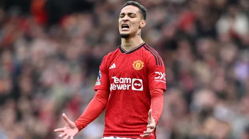 Antony em jogo do Manchester United. Foto: Michael Regan