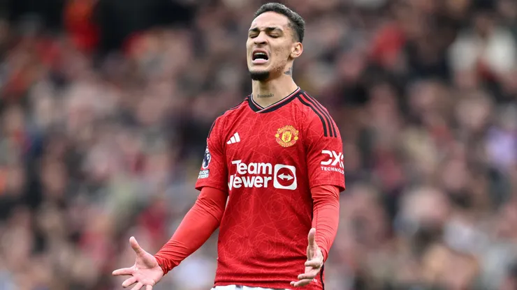 Antony em jogo do Manchester United. Foto: Michael Regan