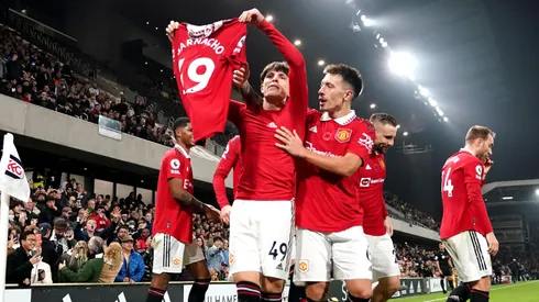 Alejandro Garnacho comemora gol marcado pelo Manchester United em partida da Premier League. Foto: PA Images / Alamy Stock Photo