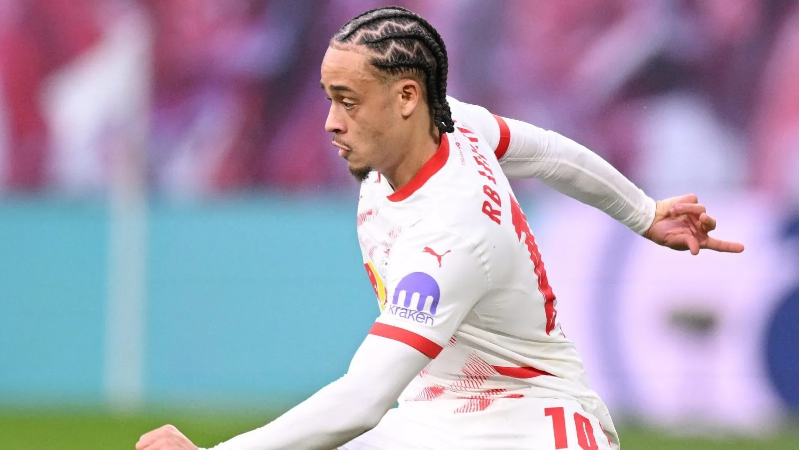 Xavi Simons em jogo do RB Leipzig. Foto: Stuart Franklin/Getty Images