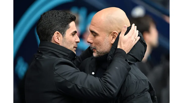 Mikel Arteta e Guardiola (Photo by Michael Regan/Getty Images)