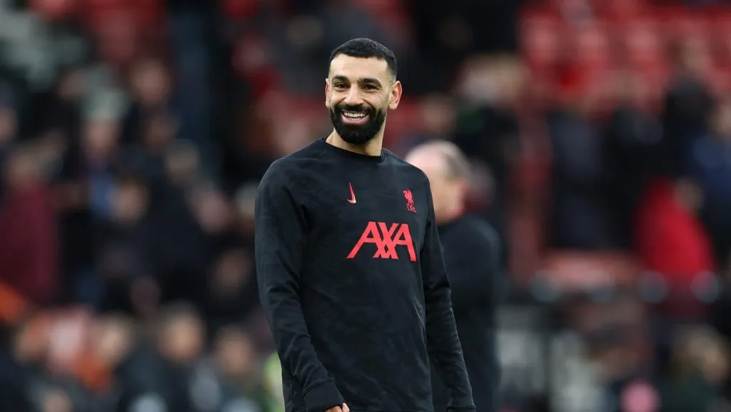 Salah em aquecimento pelo Liverpool (Bryn Lennon/Getty Images)