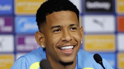 Savinho, atleta do Manchester City em entrevista (Photo by Malcolm Couzens/Getty Images)