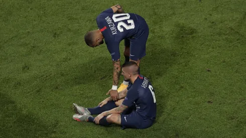 Kurzawa e Verratti em jogo do PSG. Francês fechou com novo clube. Foto: Manu Fernandez/Pool