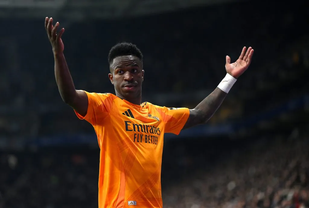 Vinícius Júnior pelo Real Madrid. (Photo by David Ramos/Getty Images)