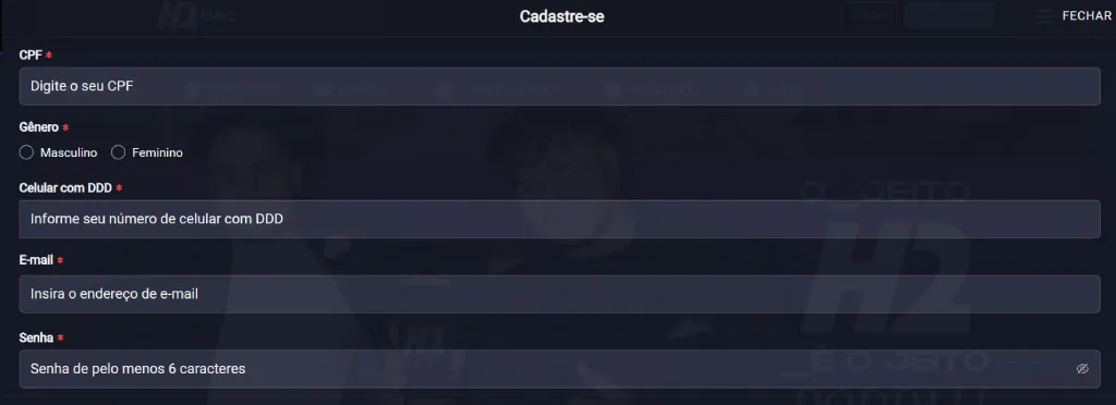 Como abrir uma conta na H2Bet