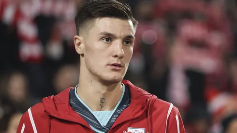 Benjamin Sesko, atacante do RB Leipzig, que é alvo do Arsenal (Photo by Maja Hitij/Getty Images)