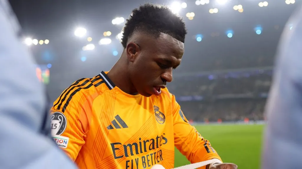 Vini Jr em ação pelo Real Madrid.