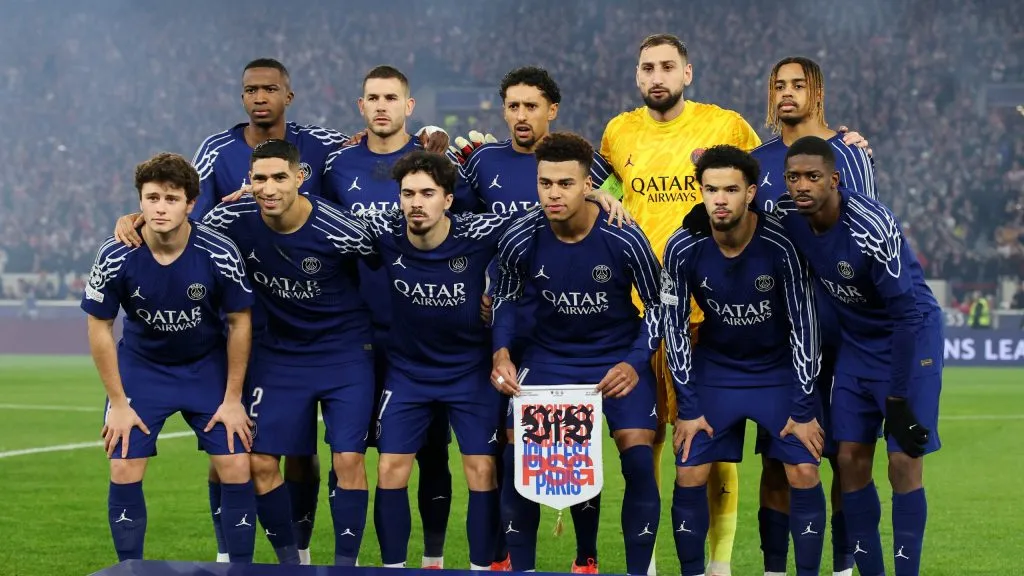 Jogadores do PSG em jogo da Champions. Foto: Alex Grimm/Getty Images