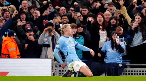 rling Haaland comemora gol marcado pelo Manchester City em partida diante do Real Madrid. Foto: Associated Press / Alamy Stock Photo