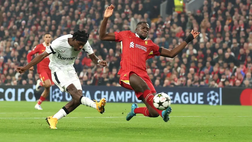 Konaté em jogo do Liverpool. Foto: Carl Recine/Getty Images