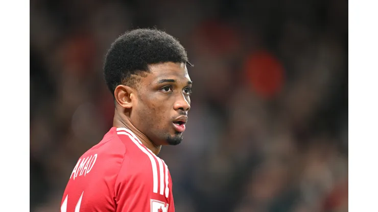 Fora da Champions e pressionado por questões financeiras, o Manchester United considera negociar Amad Diallo. (Photo by Michael Regan/Getty Images)