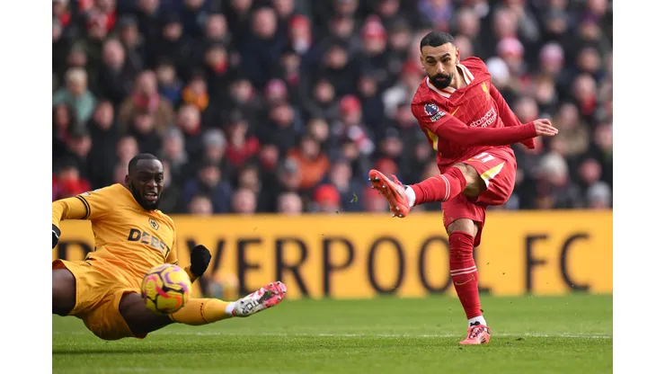 Salah em campo pelo Liverpool (Photo by Stu Forster/Getty Images)