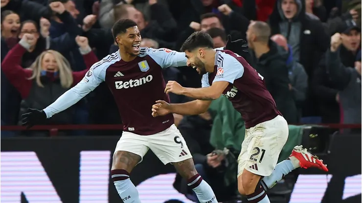 Marco Asensio celebrou a grande atuação de Marcus Rashford na vitória do Aston Villa sobre o Chelsea. (Foto de Alex Pantling/Getty Images)