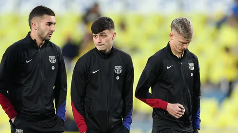 O Barcelona venceu o Las Palmas com gols de Dani Olmo e Ferran Torres, mantendo-se firme na liderança da La Liga. (Foto por Florencia Tan Jun/Getty Images)