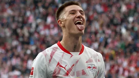 Benjamin Sesko, alvo do Manchester United, prefere o Newcastle. Foto: Maja Hitij/Getty Images