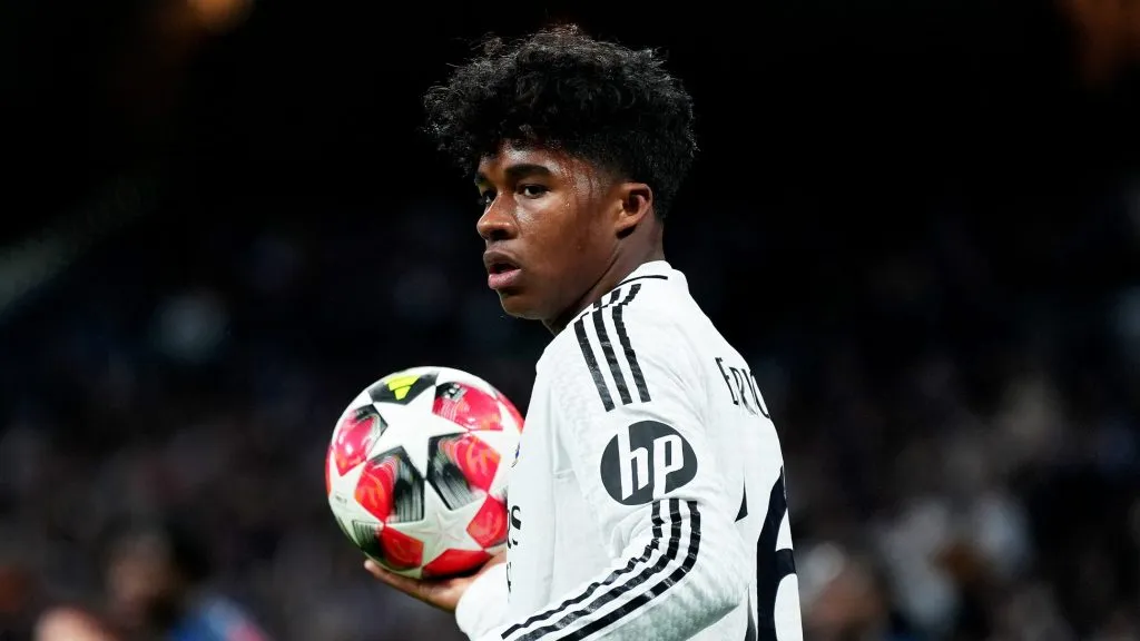 Endrick em ação pelo Real Madrid.